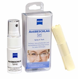 ZEISS AntiBESCHLAG Set (Spray 15ml + Tuch), effektiver Schutz vor beschlagenden Brillengläsern - 1
